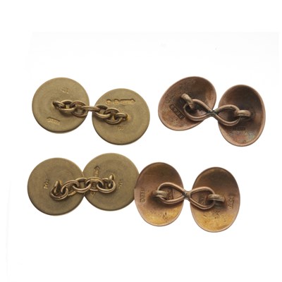 Lot 77 - Two pairs of 9ct gold cufflinks