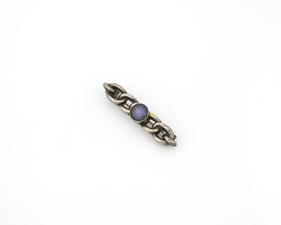 Lot 33 - An Arts and Crafts silver and opal bar brooch,...
