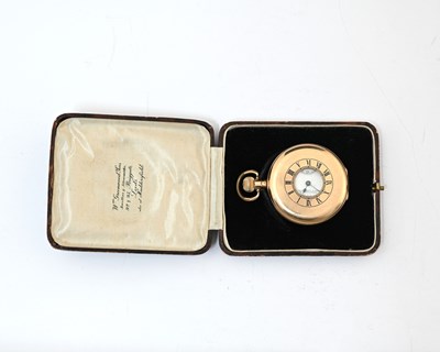 Lot 48 - Waltham, a gold plated half-hunter pocket...