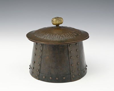 Lot 104 - An Arts and Crafts copper pot and cover, the...