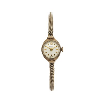 Lot 188 - Garrard, a 9ct gold bracelet watch