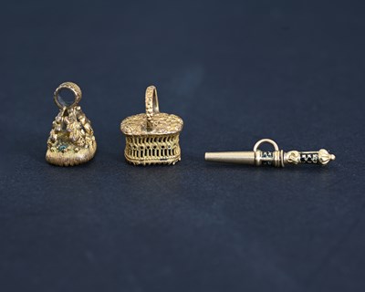 Lot 5 - Two George IV gilt metal seal fobs and a gold...