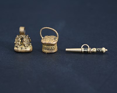 Lot 5 - Two George IV gilt metal seal fobs and a gold...