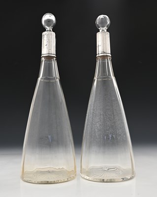 Lot 109 - A pair of George V silver-mounted glass...