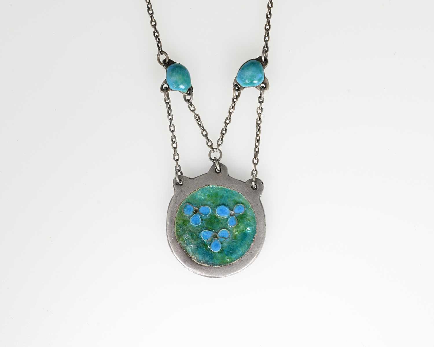 Lot 28 - An Arts and Crafts silver and enamelled...