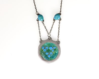 Lot 28 - An Arts and Crafts silver and enamelled...