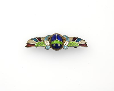 Lot 10 - A Jugendstil silver gilt and enamelled brooch,...