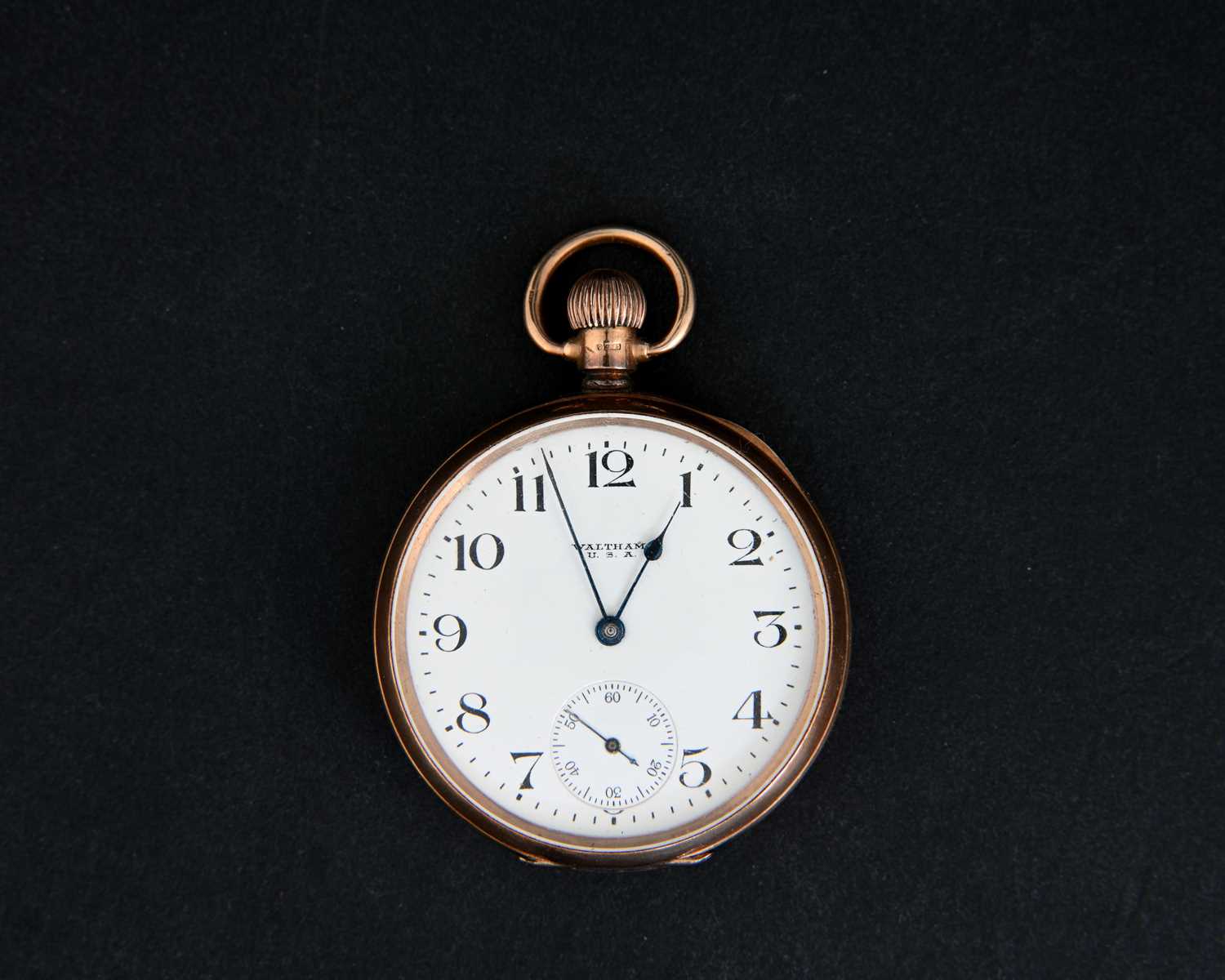 Lot 49 - A 9 carat gold Waltham pocket watch,...