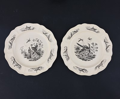 Lot 829 - A pair of Wedgwood creamware plates, circa...