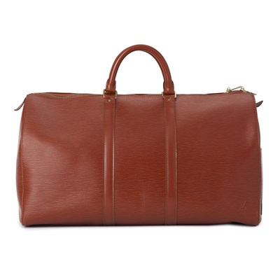 Lot 284 - Louis Vuitton, a tan epi Keepall 50 luggage bag.
