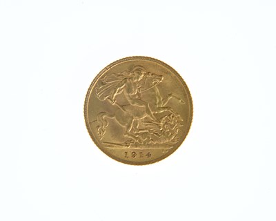 Lot 75 - George V, half sovereign, 1914