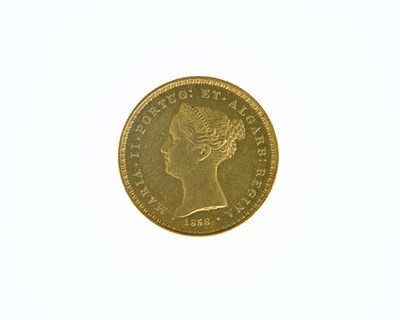 Lot 130 - Portugal, Maria II, 2500 Reis gold coin, 1853