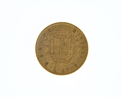 Lot 80 - Italy, Vittorio Emanuele, gold 20 Lira, 1873