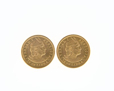 Lot 62 - Peru, two gold 1/5 Libra, 1963 (2)
