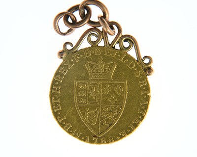 Lot 64 - George III, Guinea, 1788, (mounted)