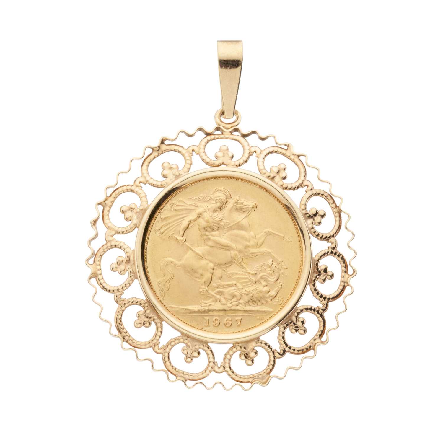 Lot 37 - Elizabeth II, a gold full sovereign coin pendant