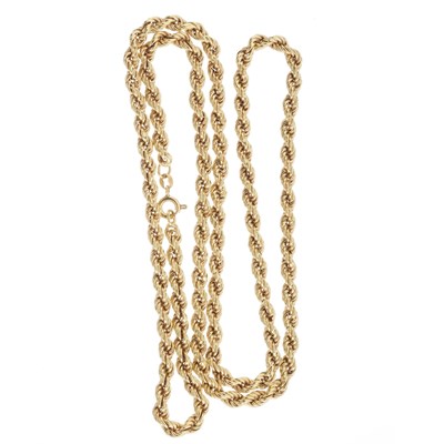 Lot 43 - An 18ct gold rope-twist necklace