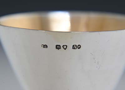 Lot 111 - A Victorian silver chalice and paten, parcel...