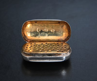 Lot 63 - A George III silver vinaigrette, of rounded...