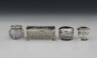 Lot 327 - An Edwardian silver and cut glass dressing...