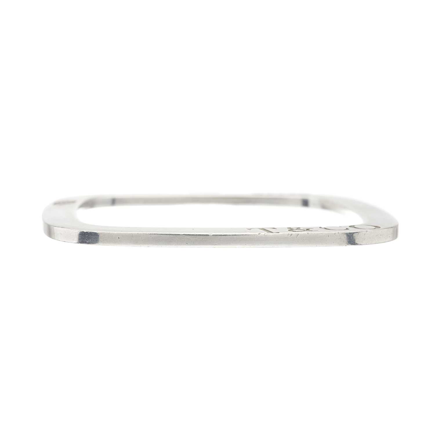 Lot 74 - Tiffany & Co., a silver 1837 Flat Square bangle bracelet