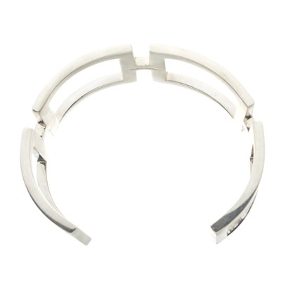 Lot 9 - Tiffany & Co., a silver square cut out cuff bangle bracelet