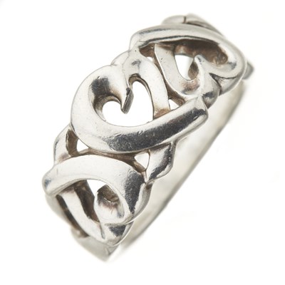 Lot 44 - Paloma Picasso for Tiffany & Co., a silver Loving Heart band ring