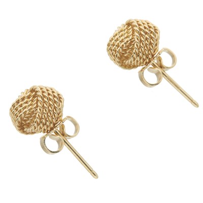 Lot 77 - Tiffany & Co., a pair of 18ct gold Somerset Knot stud earrings
