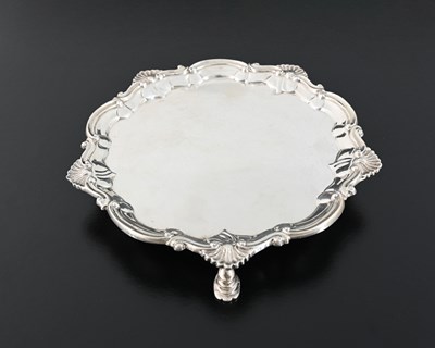 Lot 60 - A Victorian silver waiter, with applied cast...