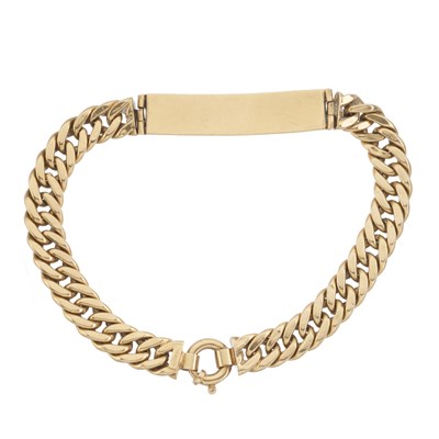 Lot 111 - An 18ct gold identity bracelet