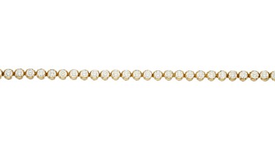 Lot 46 - An 18ct gold diamond line bracelet