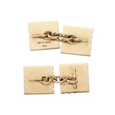 Lot 113 - Tiffany & Co., a vintage pair of 14ct gold cufflinks