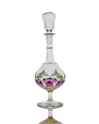 Lot 510 - Theresienthal, a Jugendstil enamelled glass...