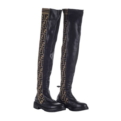 Lot 369 - Fendi, a pair of thigh-high FF boots