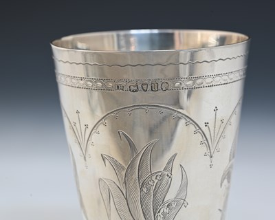 Lot 72 - A Victorian silver goblet, with a conical form...