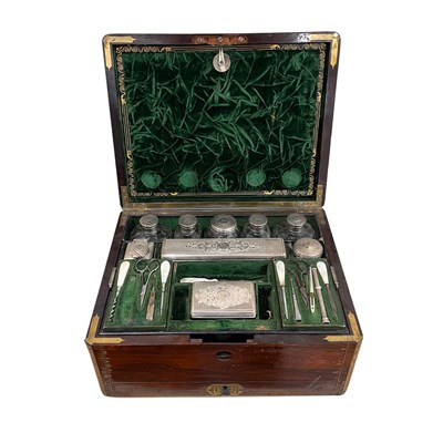 Lot 139 - An early Victorian rosewood and brass bound...