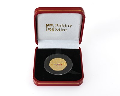 Lot 123 - D Day commemorative gold proof 50 pence coin,...