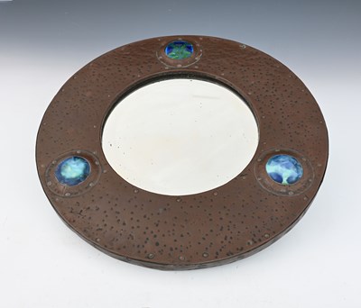 Lot 258 - An Arts and Crafts copper, enamel and Ruskin...