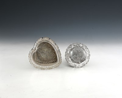 Lot 155 - A Victorian silver-mounted cut glass scent...