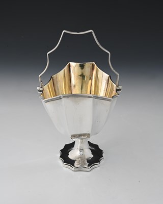 Lot 156 - A George III silver swing handle basket, of...
