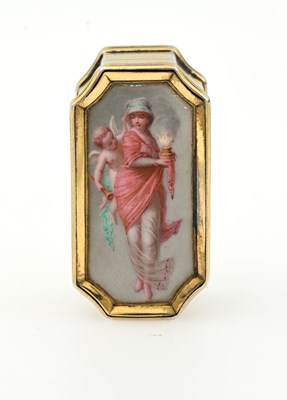 Lot 154 - A George V silver-gilt and enamel pill box, of...