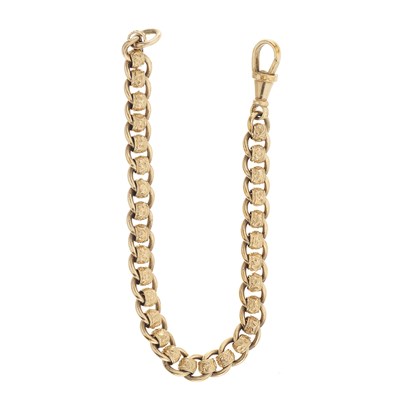 Lot 32 - A mid to late 20th century 9ct gold fancy-link bracelet