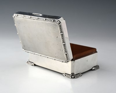 Lot 213 - An Elizabeth II silver cigarette box, of...