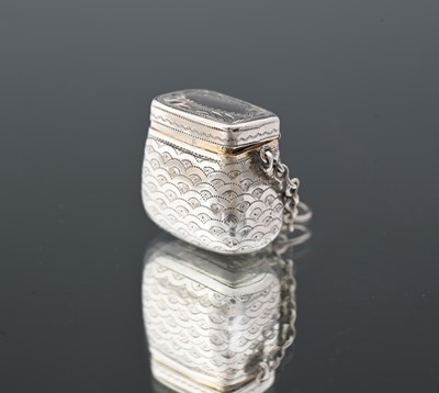 Lot 66 - A George IV silver novelty vinaigrette,...