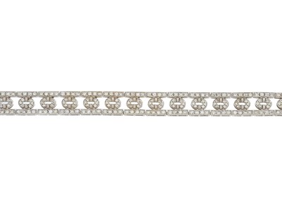 Lot 58 - A 14ct gold diamond geometric bracelet
