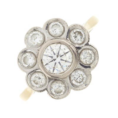 Lot 177 - An 18ct gold diamond floral cluster ring