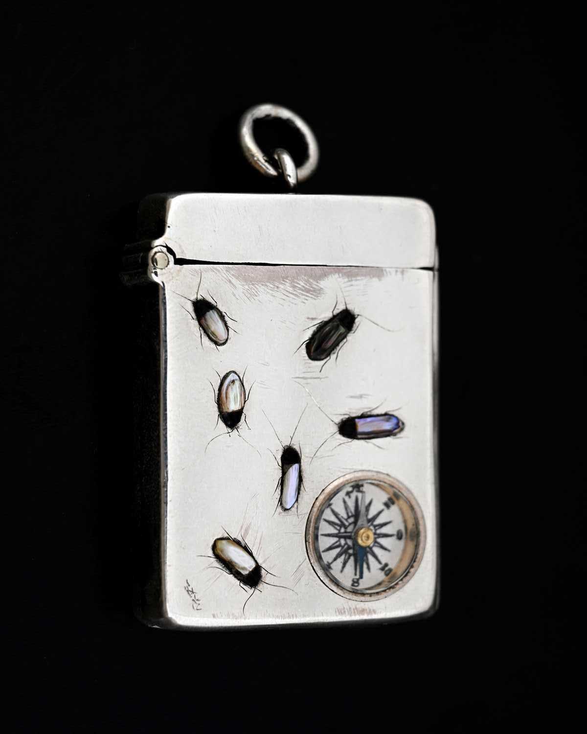 Lot 40 - A Victorian novelty silver and Shibayama vesta...