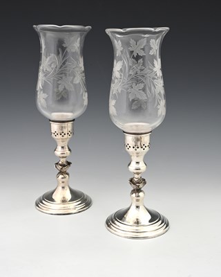 Lot 341 - A pair of Elizabeth II silver and glass...