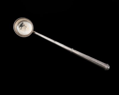 Lot 100 - A George I silver cannon handle ladle, with...