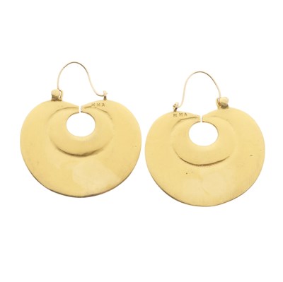 Lot 66 - A pair of Aztec design earrings